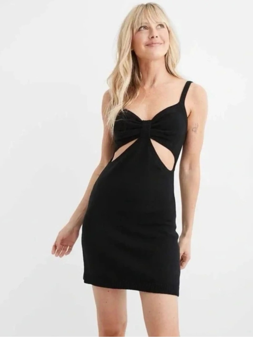 Aerie cut out mini sweater dress